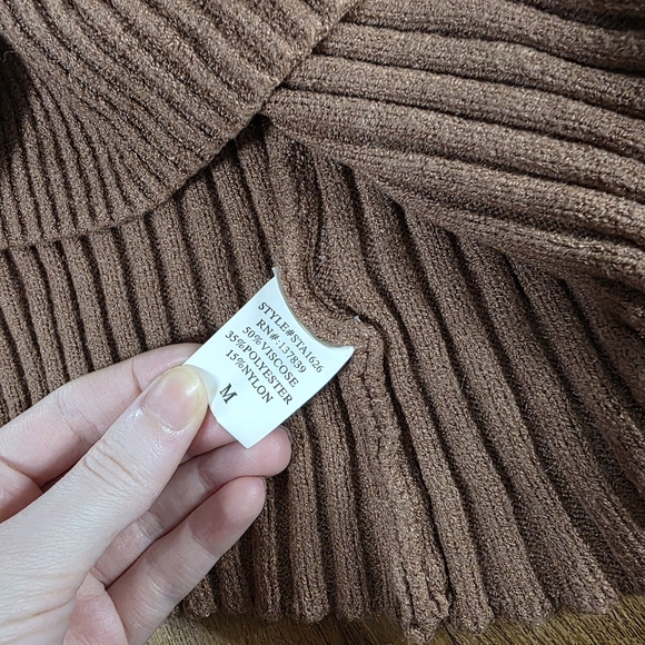 Debut Brown Ruffle Tie Front Sweater Cardigan - Picture 6 of 7